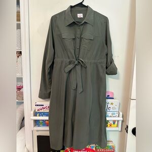 Isabel (Ingrid & Isabel) Short tie dress; olive